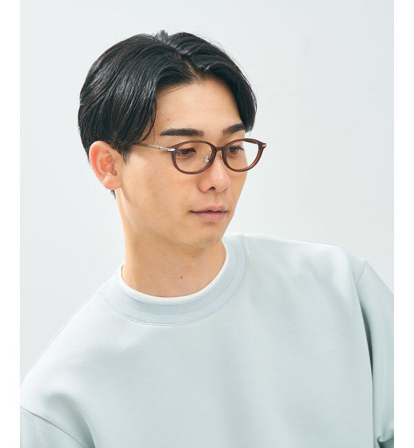  「オーバル型 メガネ | レザー調 ラバーテンプル ズレ落ち防止 眼鏡 伊達・度付き眼鏡  レンズ交換券付」|メガネ|