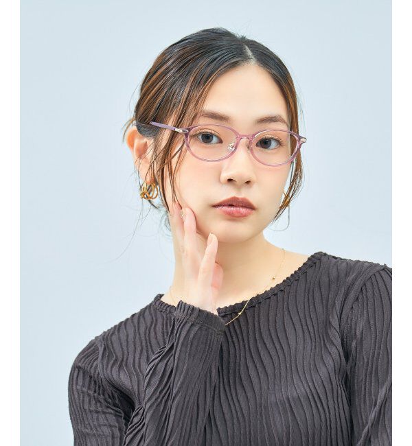  「オーバル型 メガネ | レザー調 ラバーテンプル ズレ落ち防止 眼鏡 伊達・度付き眼鏡  レンズ交換券付」|メガネ|