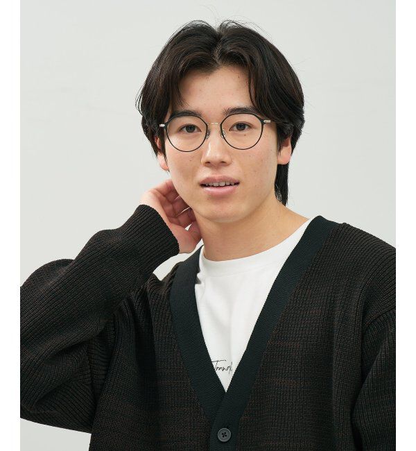  「ボストン型 メガネ | チタン 軽量 メタル 伊達・度付き ユニセックス 大人可愛い Zoff  レンズ交換券付」|メガネ|