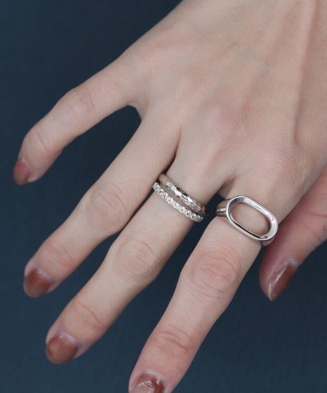  「Two as one silver925 シグネットフレームリング ペア」|リング|