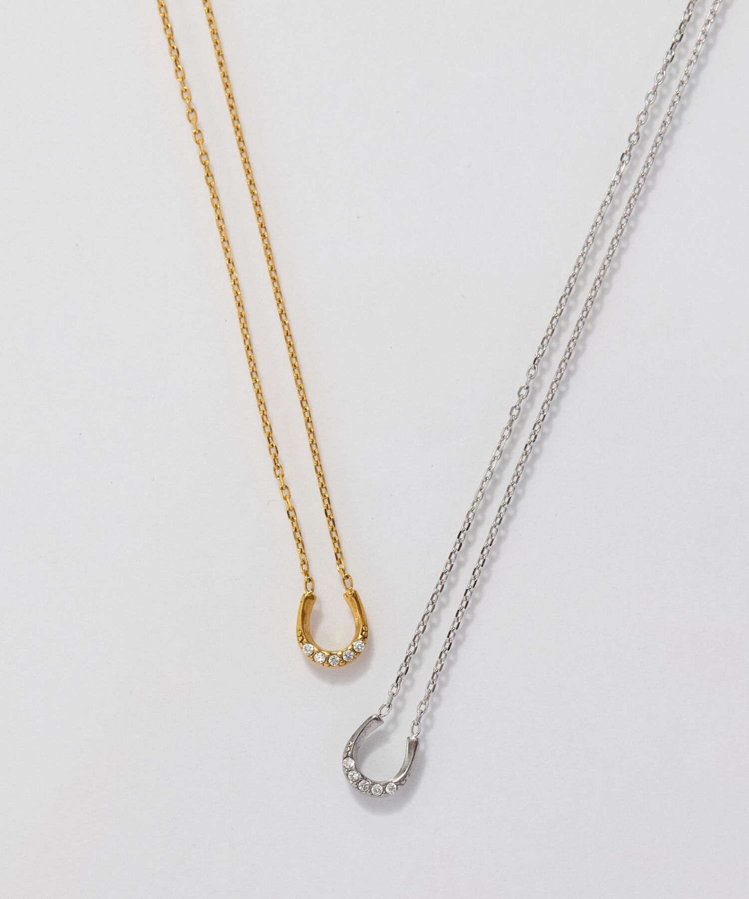 Phoebe「【金属アレルギー対応】リッチラインフォースシューネックレス　シルバー/サージカルステンレス」|ネックレス|