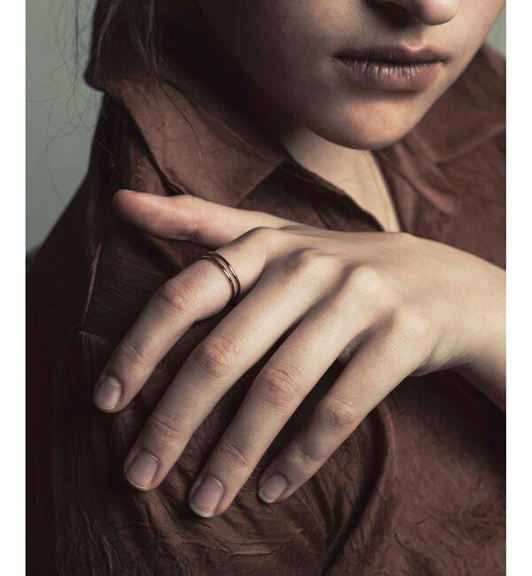 ete「K18YG レイヤード リバーシブル リング」|リング|