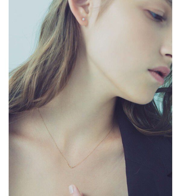 ete「K10YG レイヤー クレセントムーン ネックレス」|ネックレス|