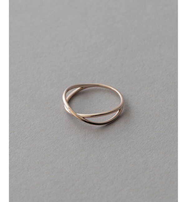 ete「[ミストピンク] K10MPG クロス リング」|リング|