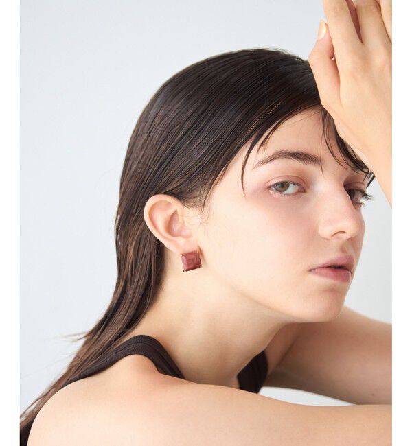 ete「[タイル] レッドジャスパー ピアス M」|ピアス|