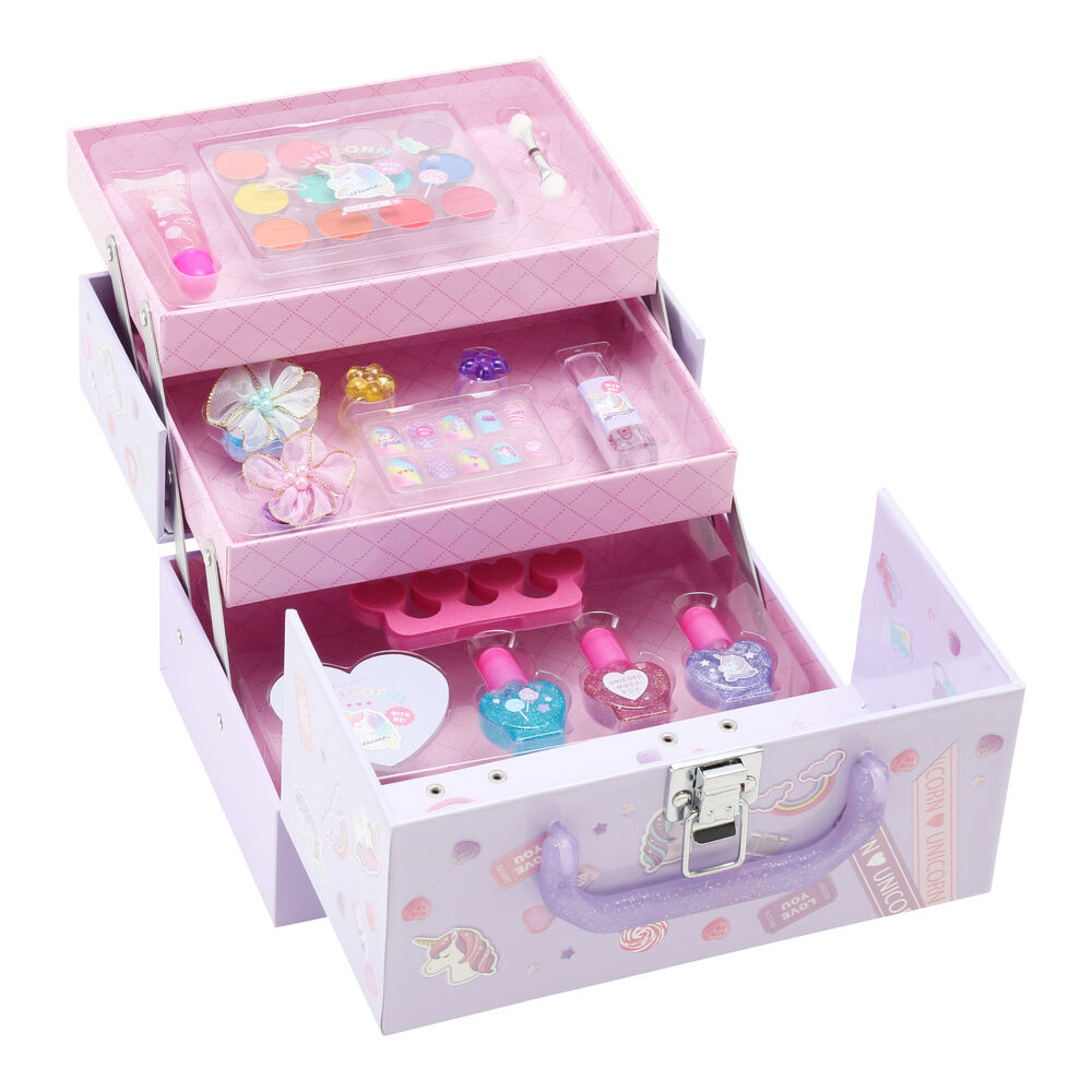 BACKYARD FAMILY「バニティ メイクボックス 通販 3段 ユニコーン メイクセット キッズ コスメ 化粧 セット」|その他|その他1