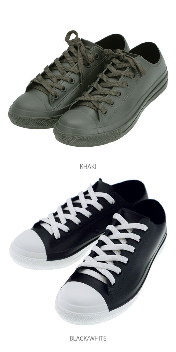 BACKYARD FAMILY「レイン スニーカー レディース 通販 おしゃれ 雨靴 防水 通勤 通学 黒 白 ショート 軽量」|レインシューズ|