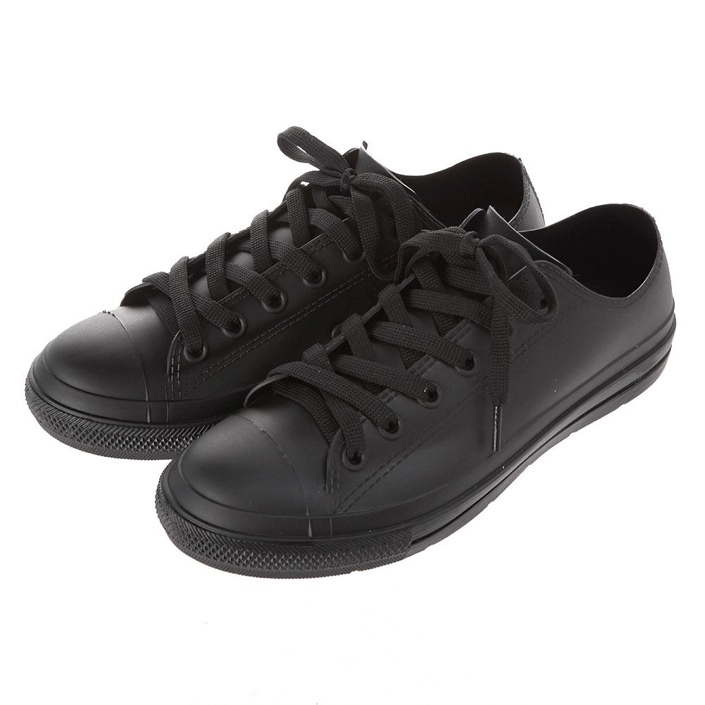 BACKYARD FAMILY「レイン スニーカー レディース 通販 おしゃれ 雨靴 防水 通勤 通学 黒 白 ショート 軽量」|レインシューズ|ブラック1