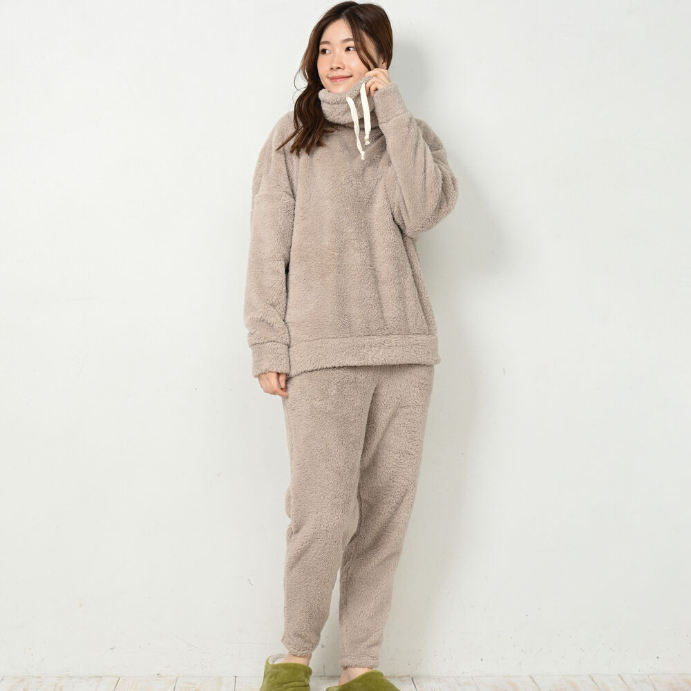 BACKYARD FAMILY「ルームウェア セットアップ 長袖 通販 ルームウエア 部屋着 レディース 上下セット 冬 秋冬 秋」|ルームウェア|ブラウン1