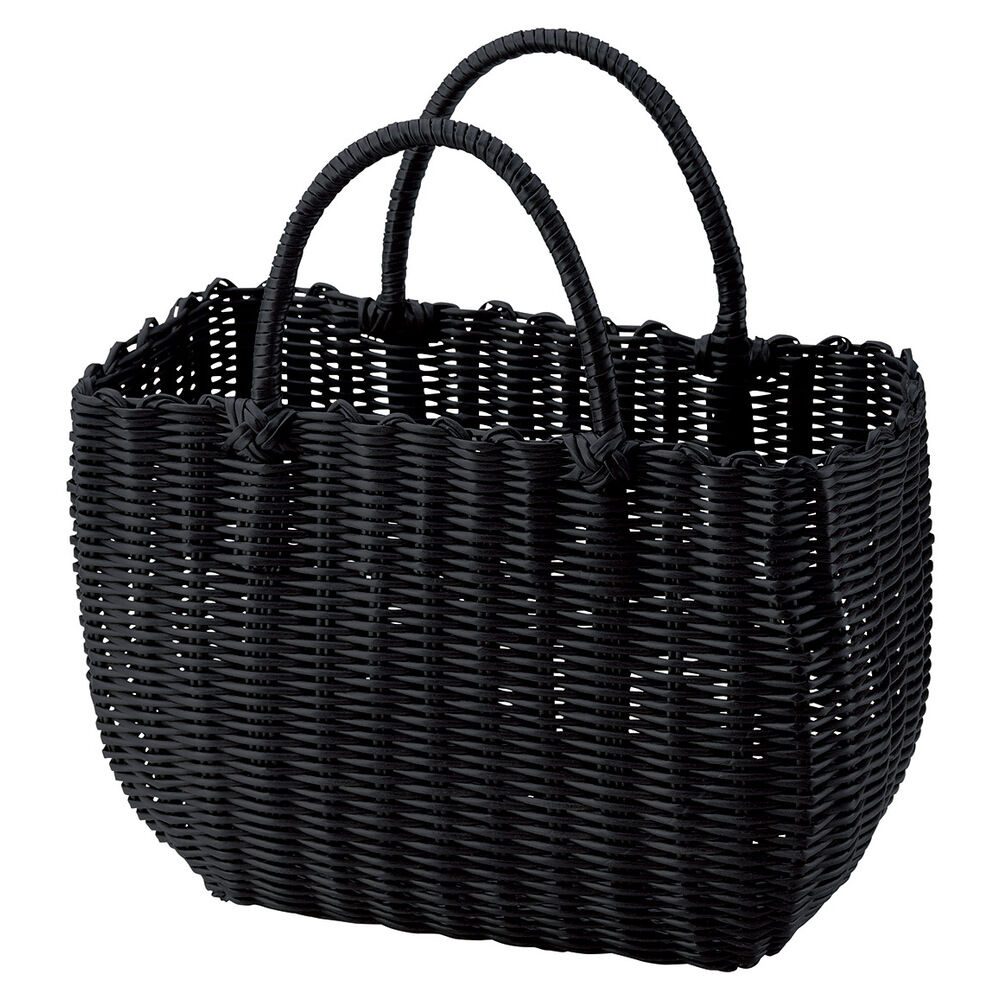 BACKYARD FAMILY「カゴバッグ かごバッグ 籠バッグ 籠 かご カゴ 通販 サブバッグ サブバック レジかご」|トートバッグ|ブラック1