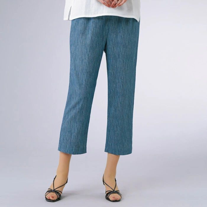 BACKYARD FAMILY「クロップドパンツ レディース 通販 ゆるラク高島ちぢみ8分丈パンツ２本組 高島ちぢみ 八分丈」|その他|