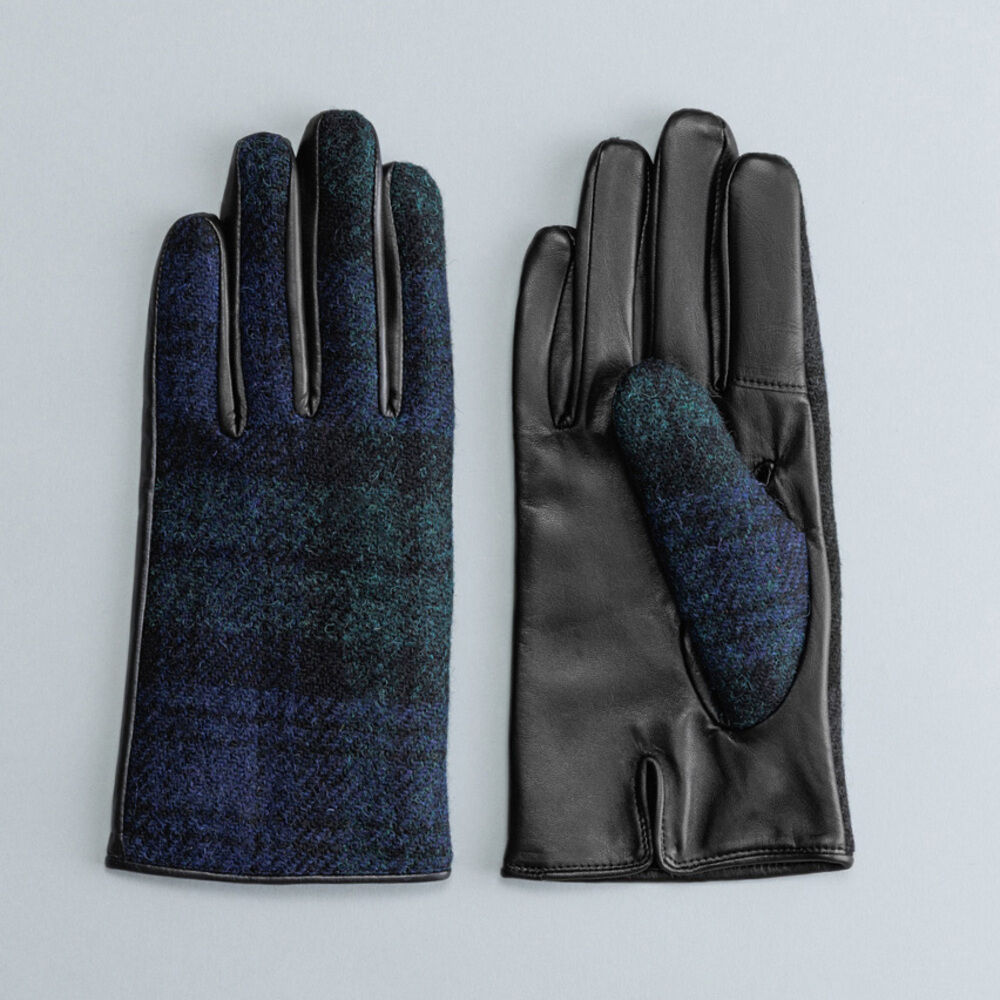 BACKYARD FAMILY「ハリスツイード 手袋 メンズ 通販 Harris Tweed グローブ 手ぶくろ 防寒 抗菌 通勤」|手袋|ブラック2