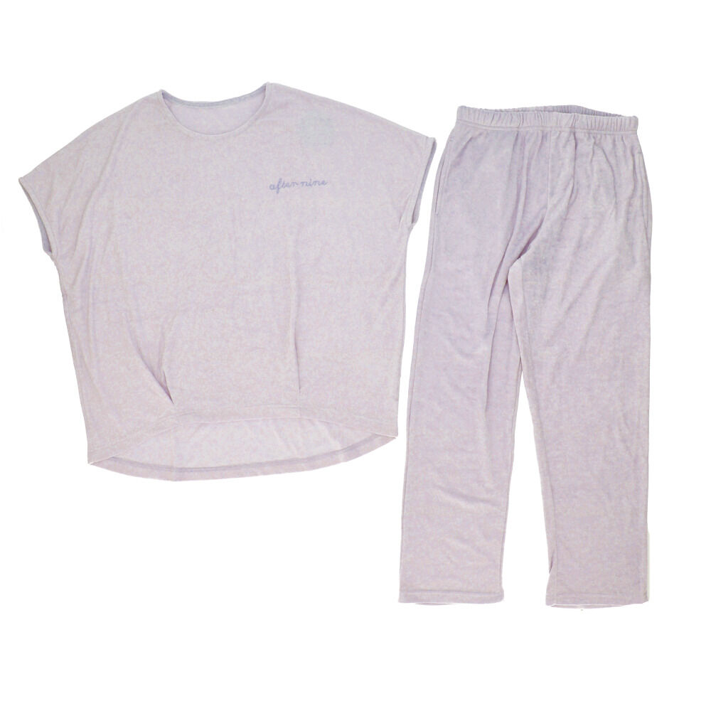 BACKYARD FAMILY「パイル ルームウェア レディース 通販 半袖 夏 部屋着 パジャマ パイル地 セットアップ 湯上り」|ルームウェア|パープル1