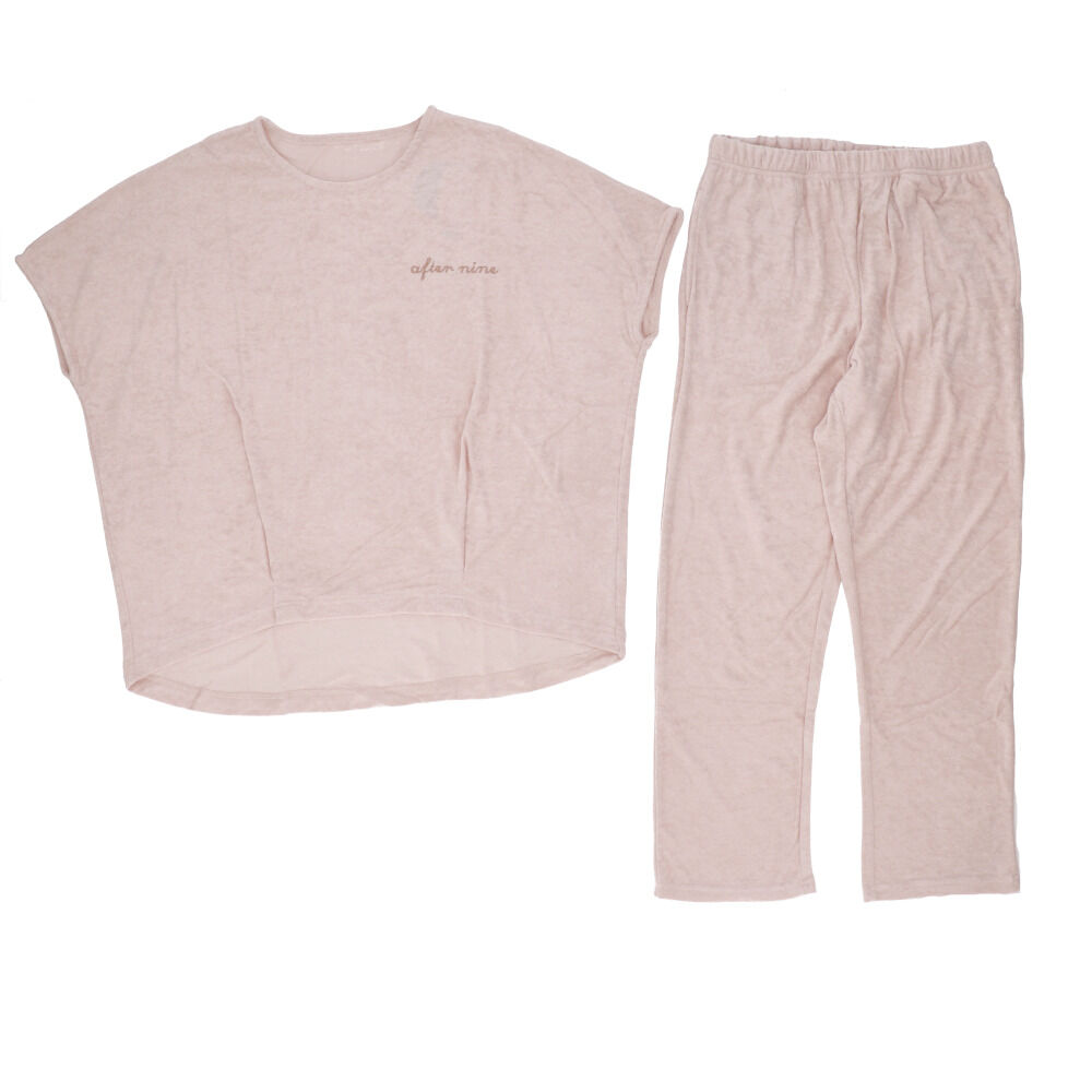 BACKYARD FAMILY「パイル ルームウェア レディース 通販 半袖 夏 部屋着 パジャマ パイル地 セットアップ 湯上り」|ルームウェア|ピンク1