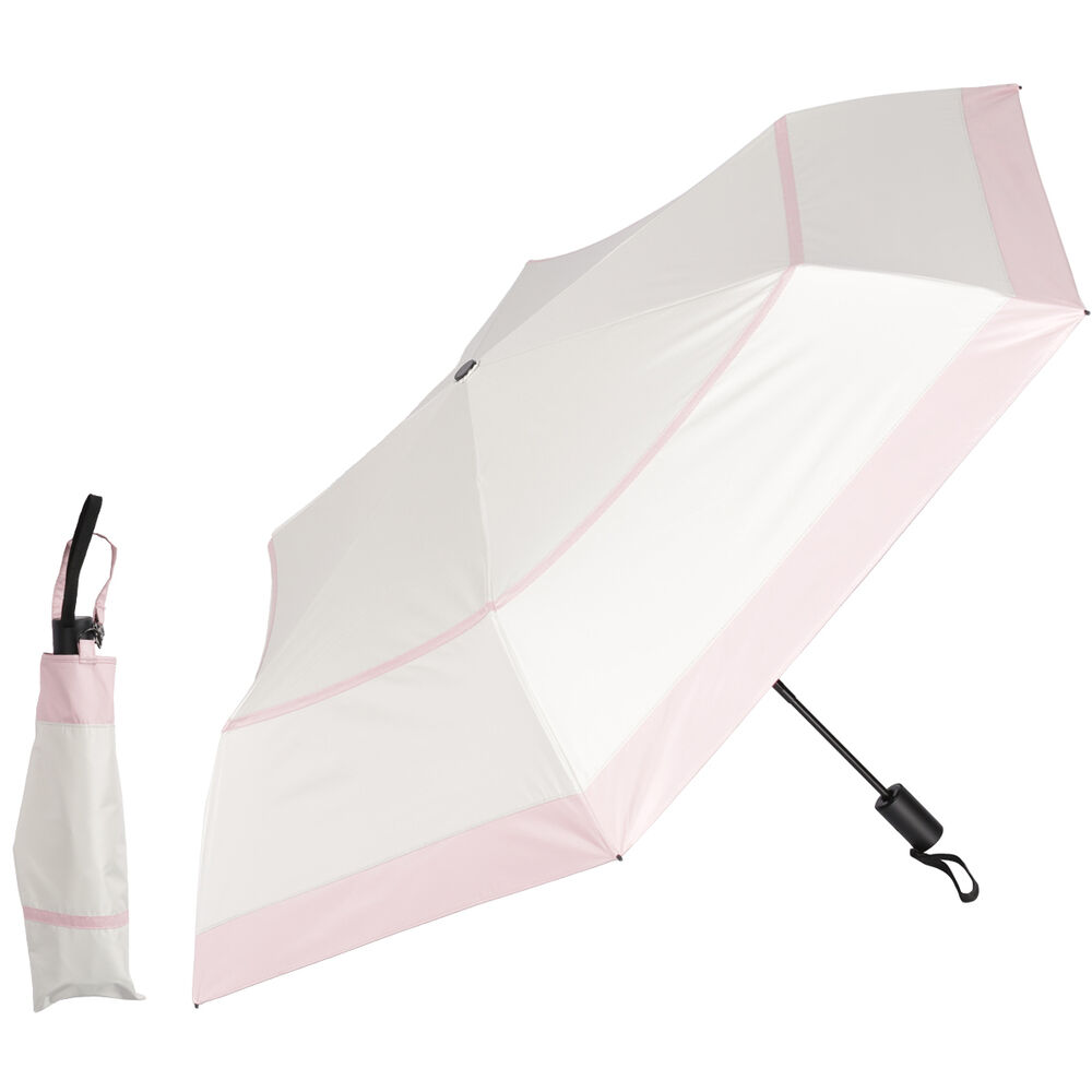 BACKYARD FAMILY「KIZAWA 折りたたみ傘 通販 日傘 折りたたみ 完全遮光 傘 53cm 折畳み傘 晴雨兼用」|傘|ピンク1