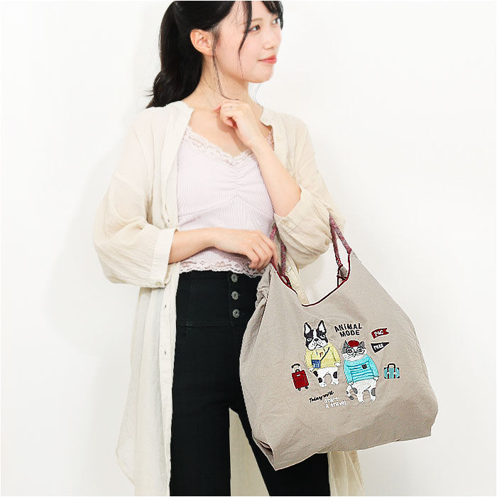 BACKYARD FAMILY「刺繍 ワッシャーバッグ パラコードバッグ アニマル 通販 ワッシャーバック パラコードバック」|トートバッグ|