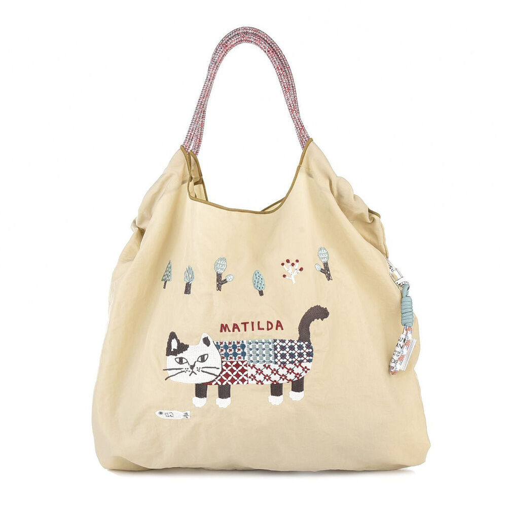 BACKYARD FAMILY「刺繍 ワッシャーバッグ パラコードバッグ アニマル 通販 ワッシャーバック パラコードバック」|トートバッグ|ベージュ1