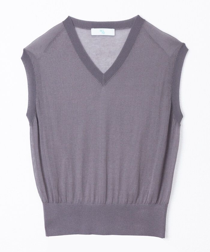 BACKYARD FAMILY「MIND マインド シアーベスト ベスト 通販 チョッキ レイヤード 重ね着 透け感 Vネック」|その他|