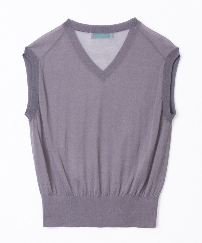 BACKYARD FAMILY「MIND マインド シアーベスト ベスト 通販 チョッキ レイヤード 重ね着 透け感 Vネック」|その他|