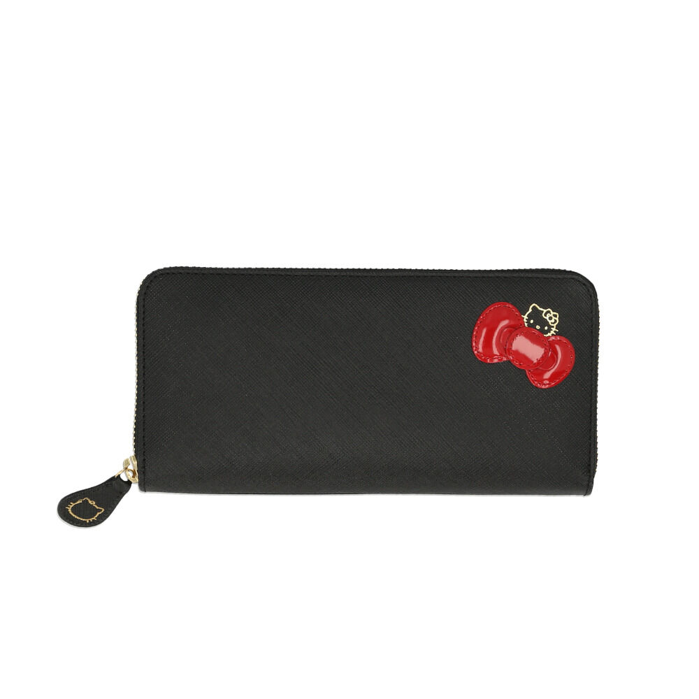 BACKYARD FAMILY「HELLO KITTY キティ 長財布 通販 財布 レディース ラウンドファスナー 長サイフ」|財布|ブラック1