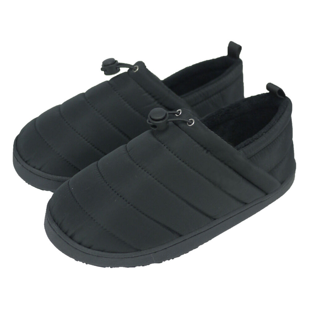 BACKYARD FAMILY「モックシューズ 冬 通販 レディース メンズ スリッポン 裏起毛 サンダル 秋冬」|サンダル|ブラック1