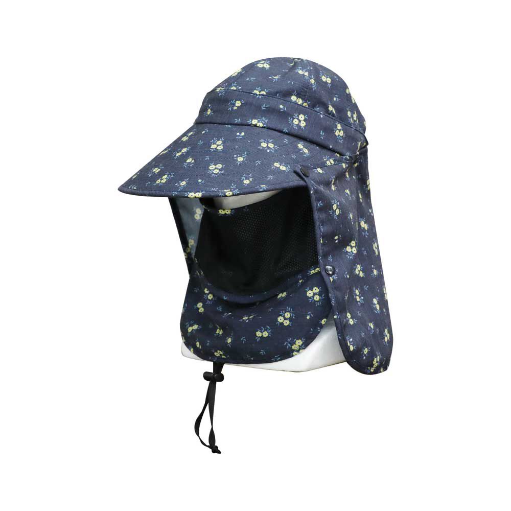 BACKYARD FAMILY「UVカット 帽子 レディース 日よけ 首の後ろ 通販 つば広帽子 折りたたみ帽子 撥水 つば 長い」|ハット|ブルー1