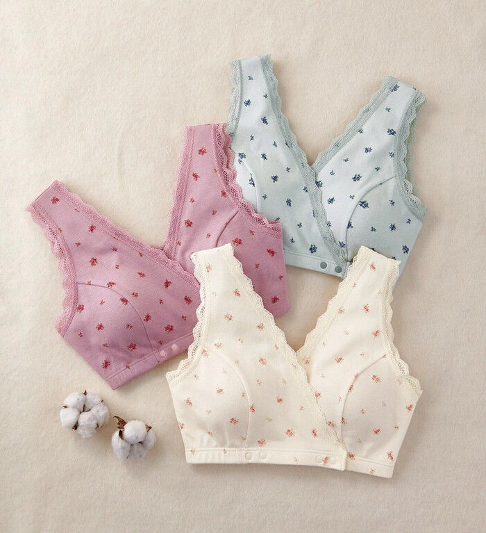 BACKYARD FAMILY「ブラジャー 前開き 綿100％ 3色組 レディース 445934 通販 ブラ ノンワイヤーブラ」|その他|
