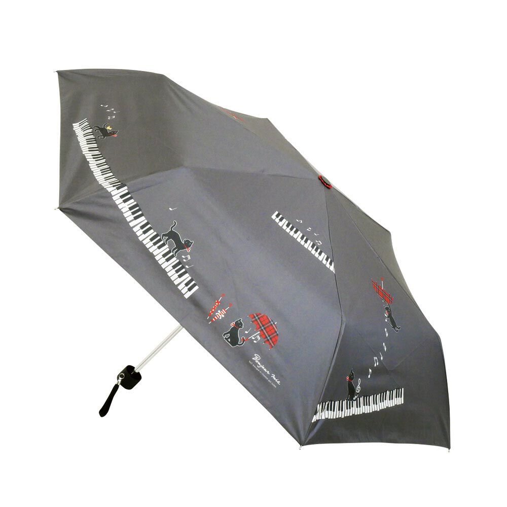 BACKYARD FAMILY「折りたたみ傘 ネコ 晴雨兼用 通販 折り畳み傘 晴雨兼用傘 晴雨兼用折りたたみ傘」|傘|グレー1