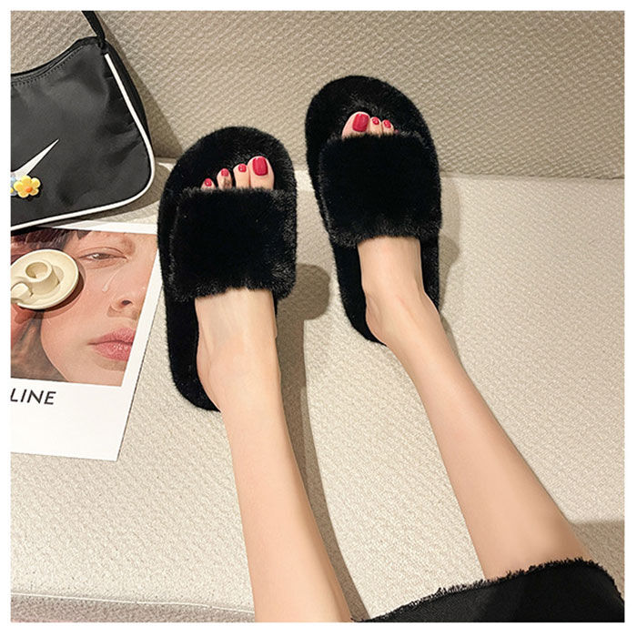 BACKYARD FAMILY「もこもこ スリッパ 通販 ルームシューズ ルームスリッパ 秋 冬用 前開きスリッパ ルームサンダル」|ルームシューズ|