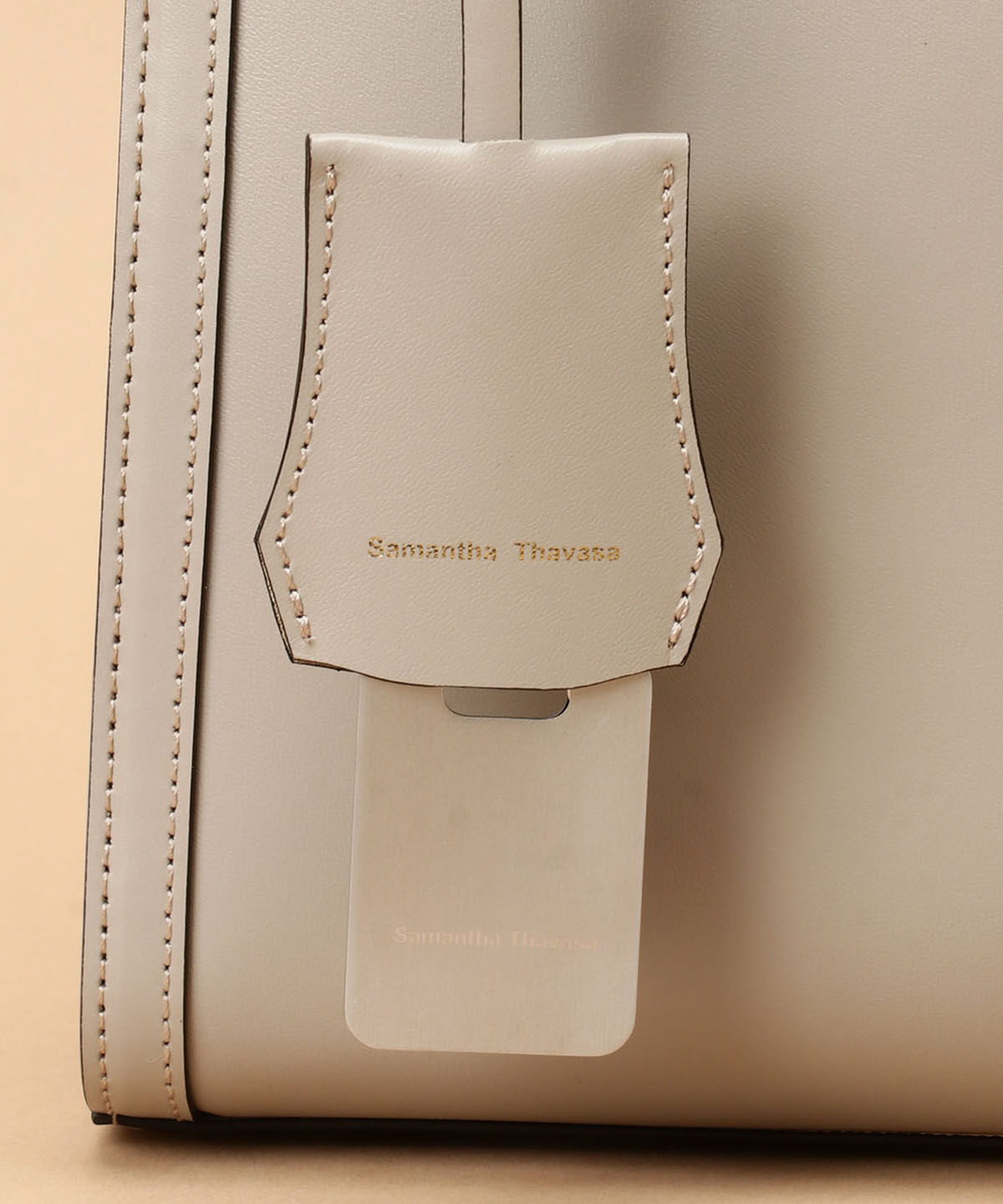 Samantha Thavasa「サークル金具デザイン レザースクエアバッグ 大サイズ」|ハンドバッグ|