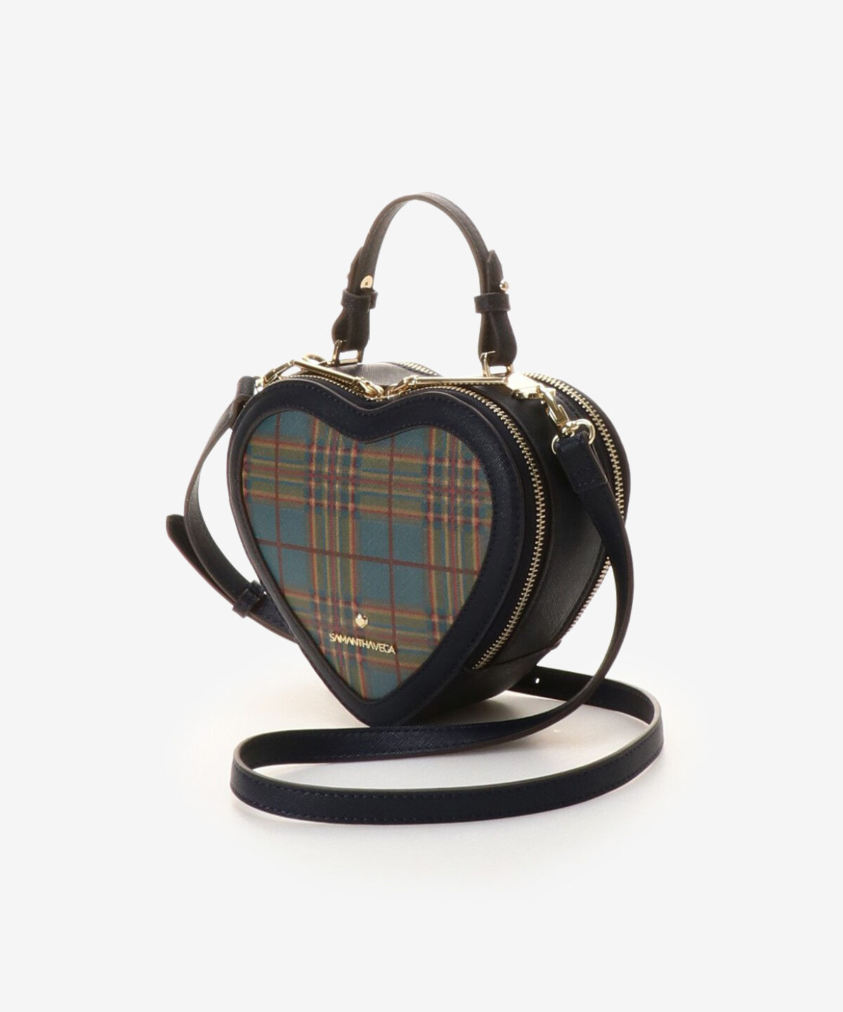 Samantha Vega「チェック柄ハートモチーフバッグ」|ハンドバッグ|
