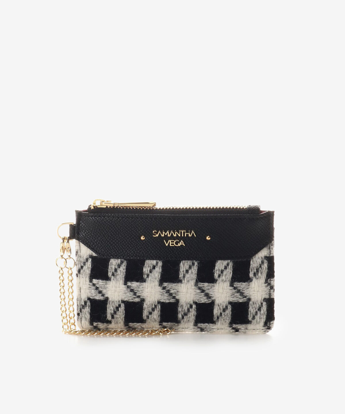 Samantha Vega「チェックラインマルチケース」|コインケース|ブラック