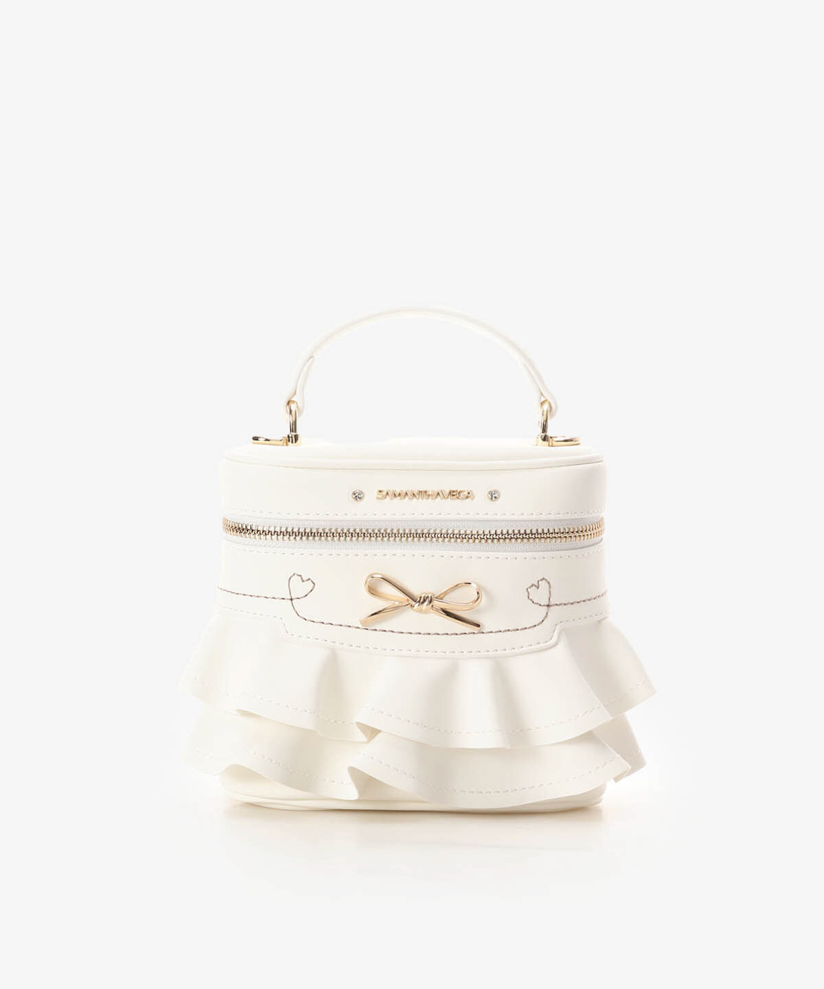 Samantha Vega「フリルリボンバニティーバッグ」|ショルダー・メッセンジャー|ホワイト