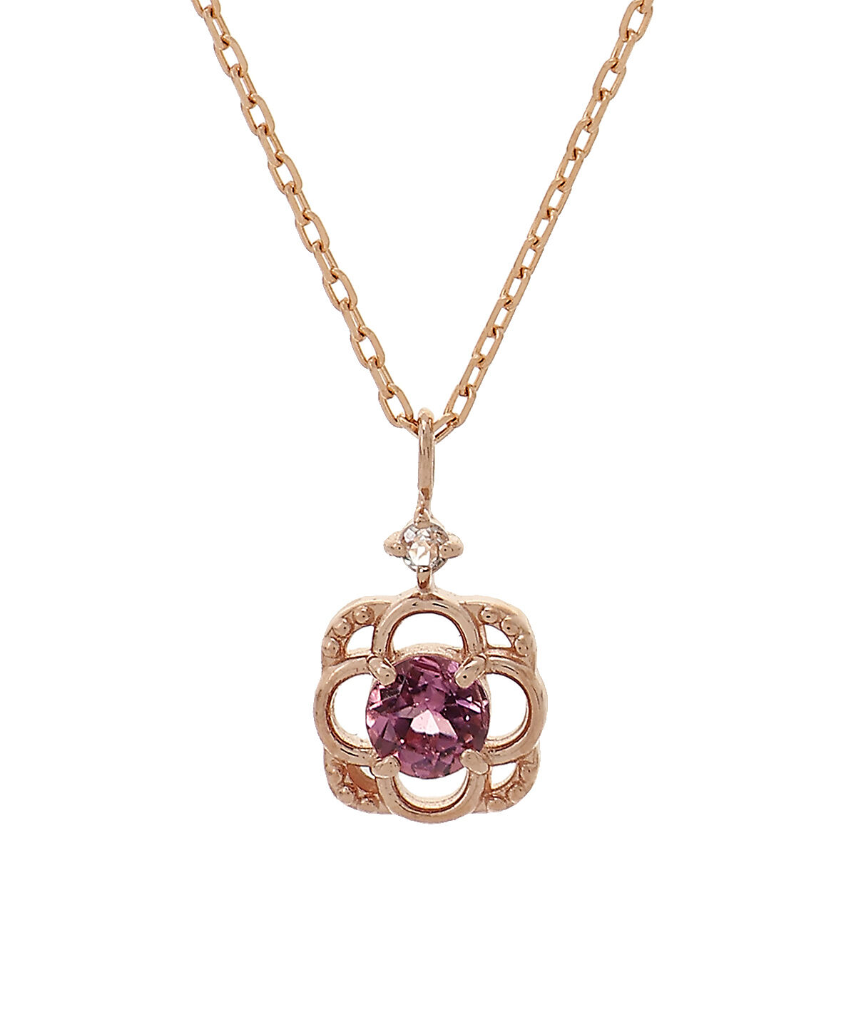 newme by Samantha Thavasa「K10 PG ピンクトルマリン フラワーネックレス ≪10月 誕生石≫」|ネックレス|K10 PG