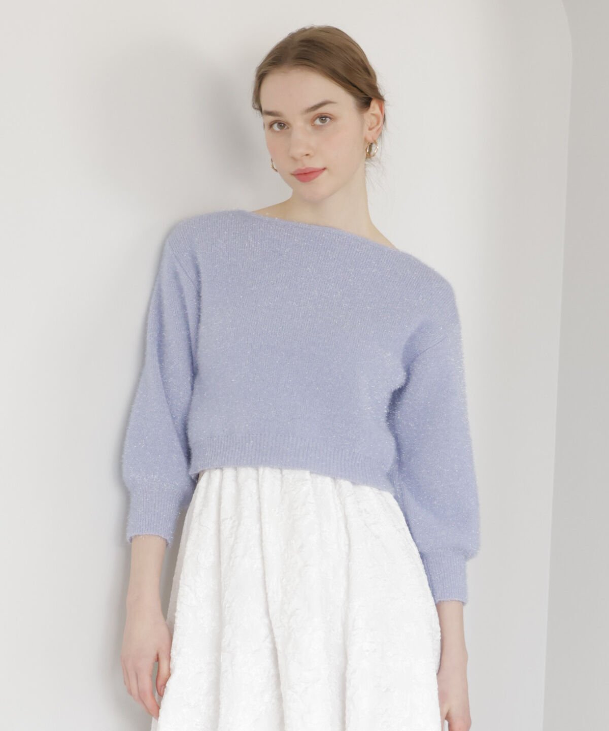 アンドクチュール「フィルムヤーンボートネックプルオーバー」|ニット・セーター|