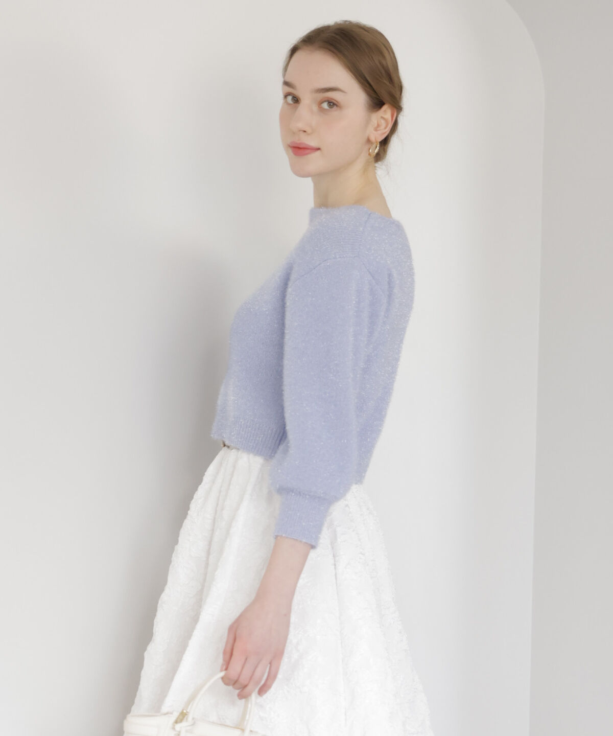 アンドクチュール「フィルムヤーンボートネックプルオーバー」|ニット・セーター|