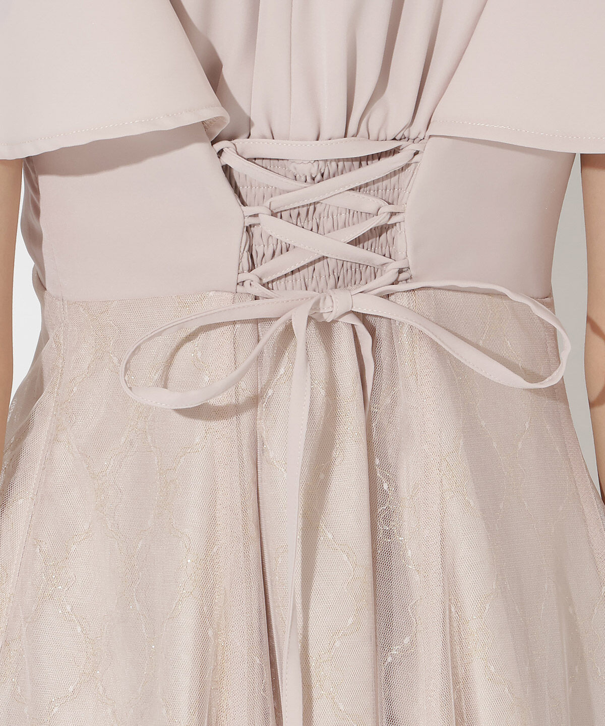 アンドクチュール「バスト切替ゴールドチュールドレス」|ドレス|