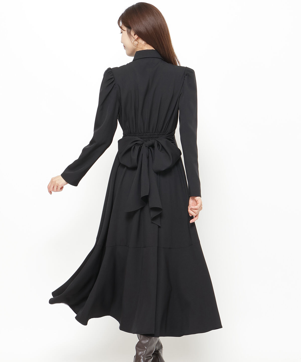 アンドクチュール「アシメラッフルフリルバックリボンワンピース」|ワンピース|