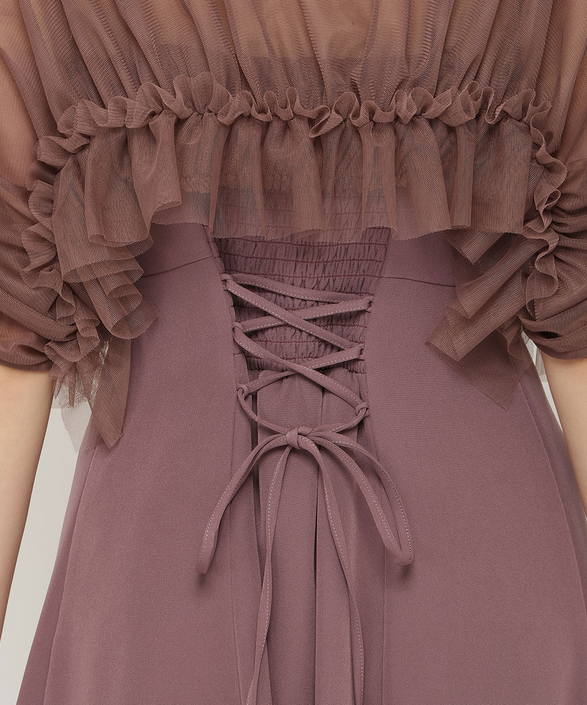 アンドクチュール「チュールフリルフレアドレス」|ドレス|