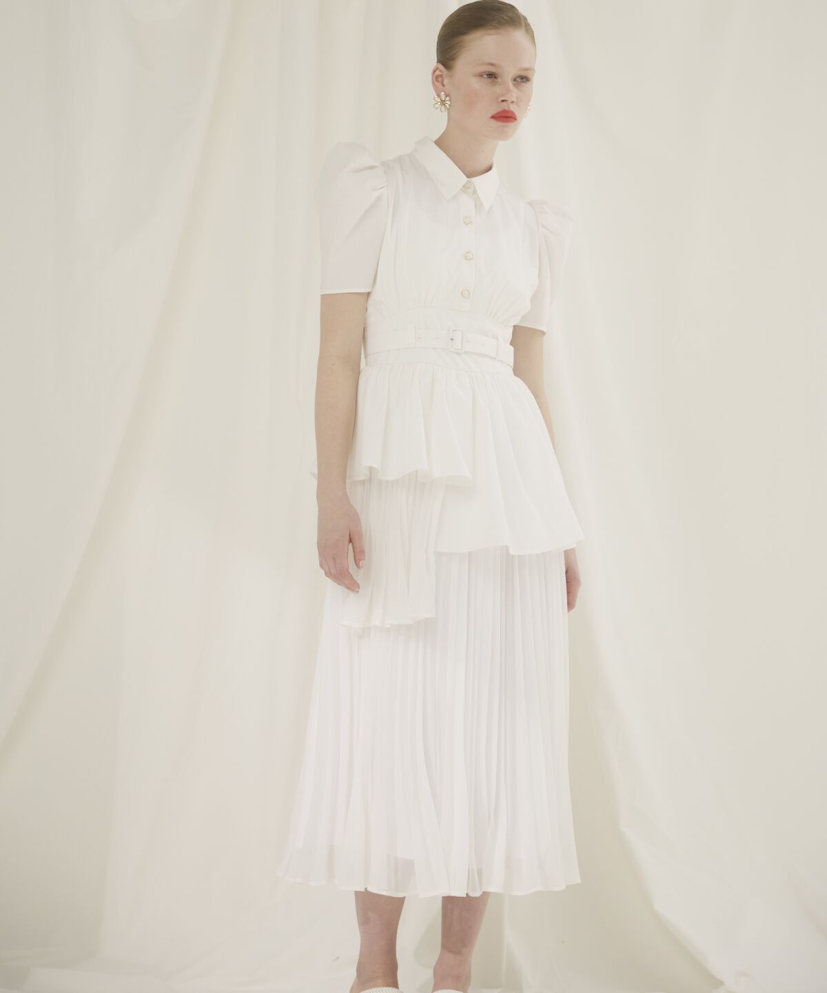 アンドクチュール「アシメプリーツティアードワンピース」|ワンピース|オフ