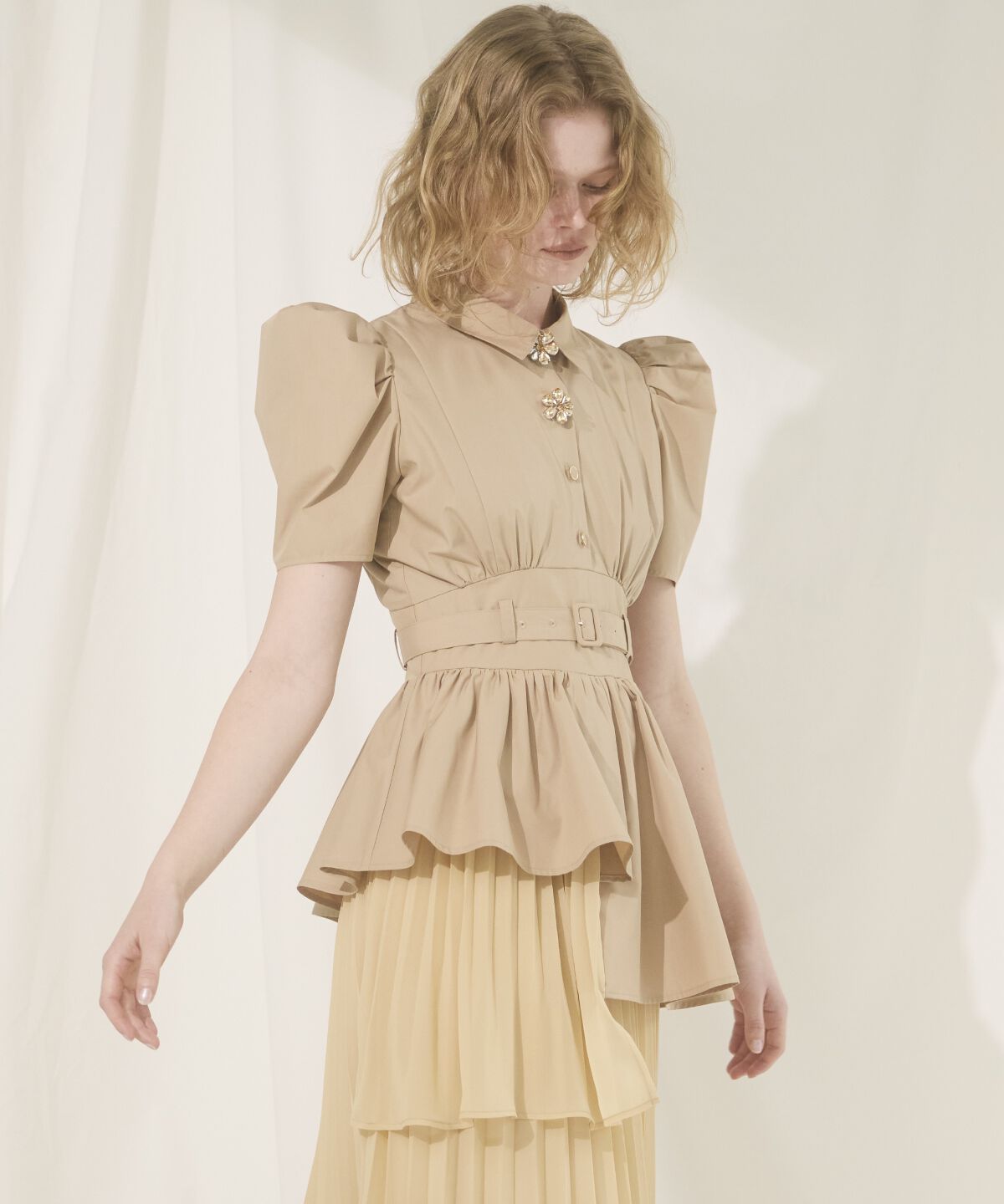 アンドクチュール「アシメプリーツティアードワンピース」|ワンピース|