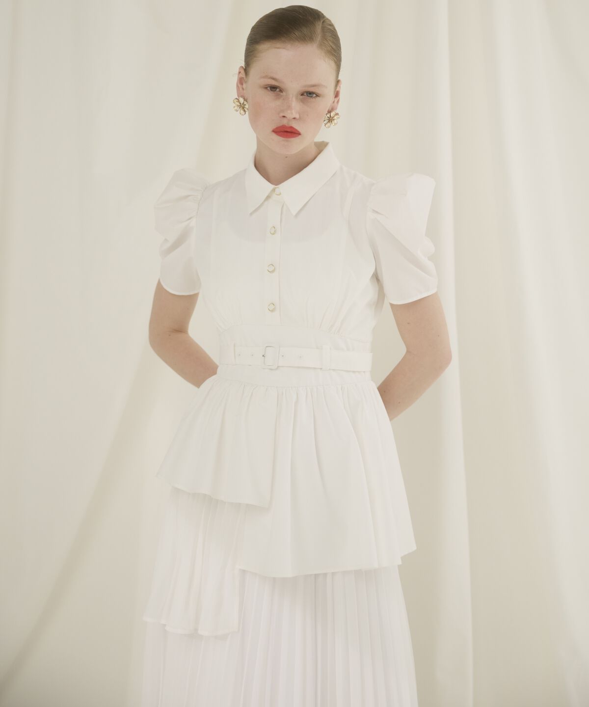 アンドクチュール「アシメプリーツティアードワンピース」|ワンピース|