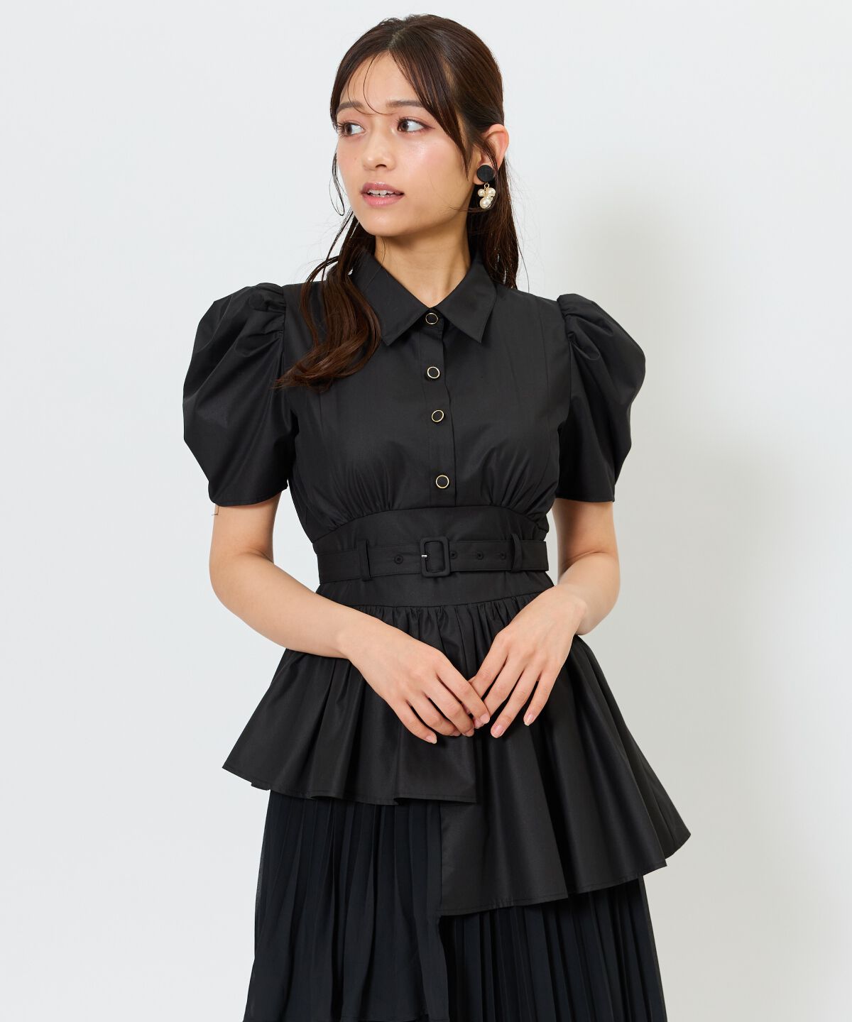 アンドクチュール「アシメプリーツティアードワンピース」|ワンピース|