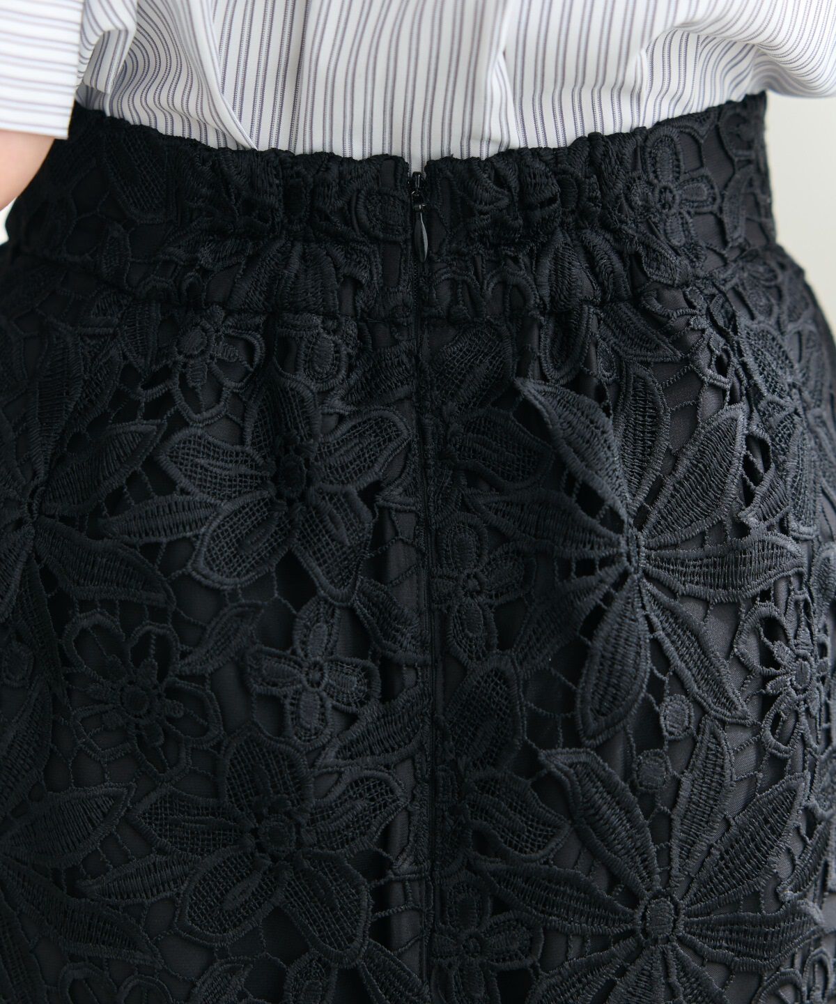 アンドクチュール「ケミカルレースタイトスカート」|タイト|