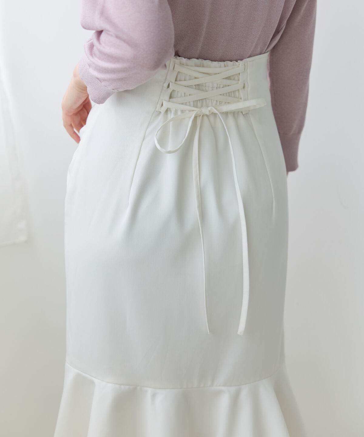 アンドクチュール「アシメギャザーフリルマーメイドスカート」|タイト|