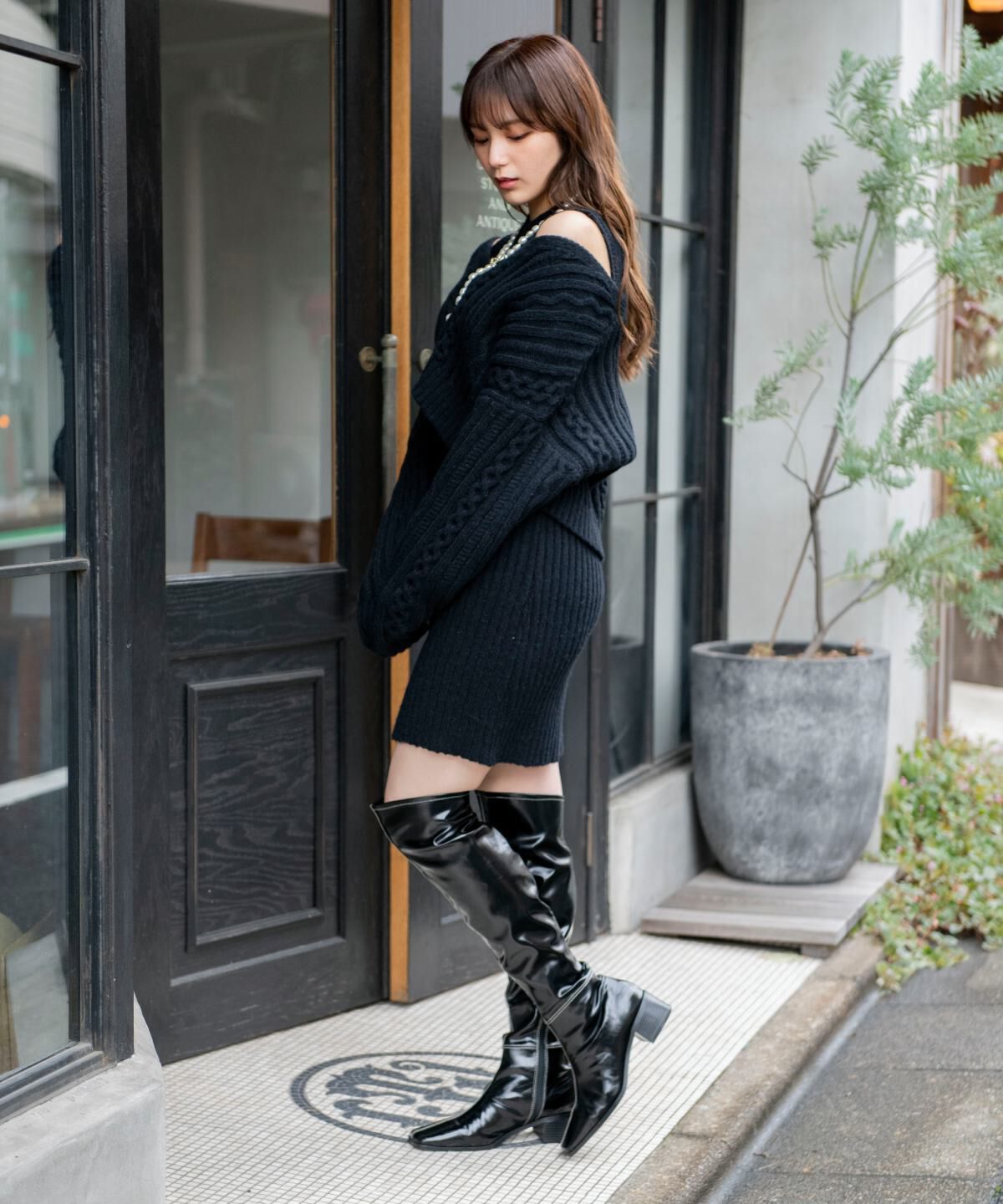 REDYAZEL「カーディガン&times;タートルミニワンピース」|ワンピース|