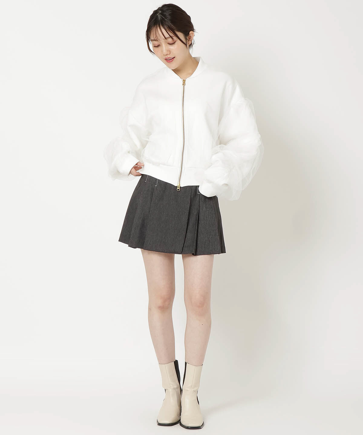 REDYAZEL「チュールレイヤードMA-1」|ブルゾン・スタジャン|