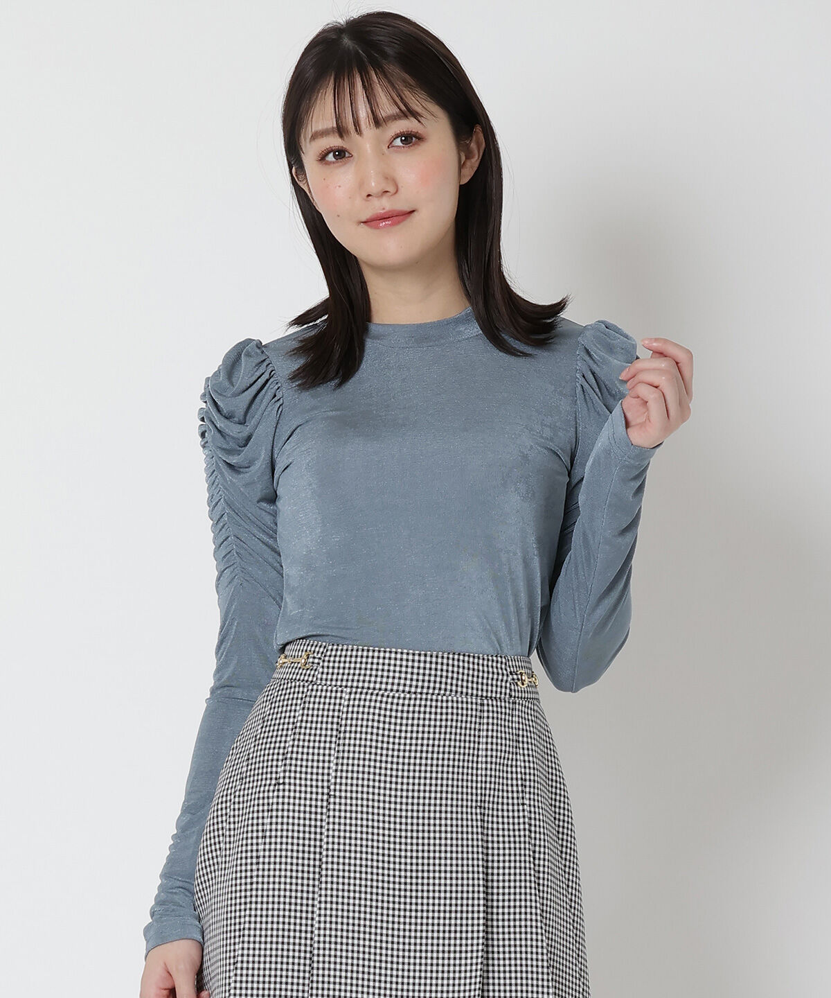 REDYAZEL「パワーショルダートップス」|Tシャツ・カットソー|サックス