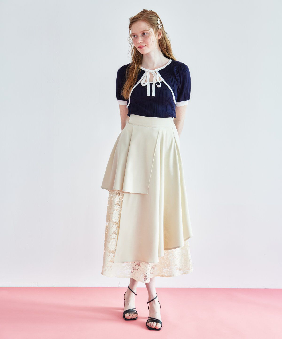 REDYAZEL「レースドッキングスカート」|フレア|