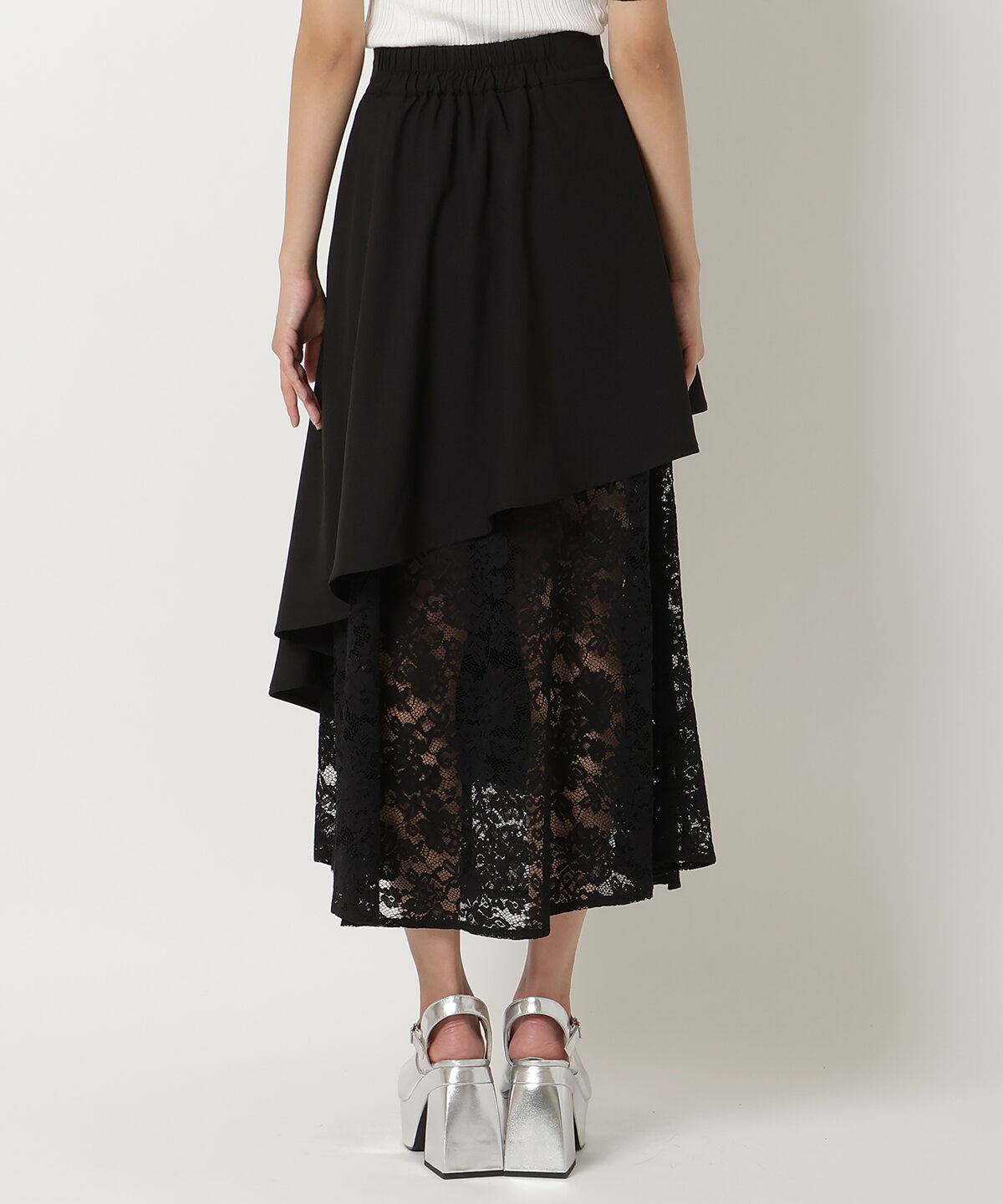 REDYAZEL「レースドッキングスカート」|フレア|
